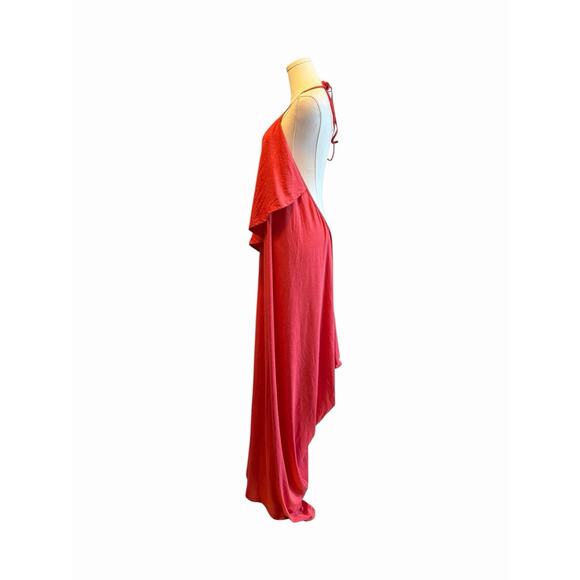 NEW Halara V Neck Tie Back Ruched Maxi Slip Dress Size XL Casual Comfort Resort - Picture 8 of 14